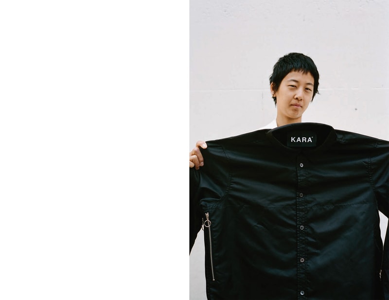kara sarah law spring 2019 lookbook collection wearable handbags clothing shirt bag waistbag puffer tote leather lambskin
