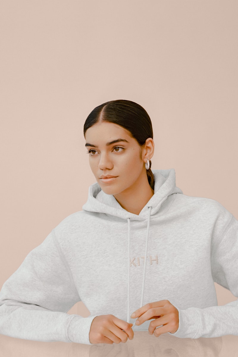 kith Women Glitter Hoodie Heather Grey