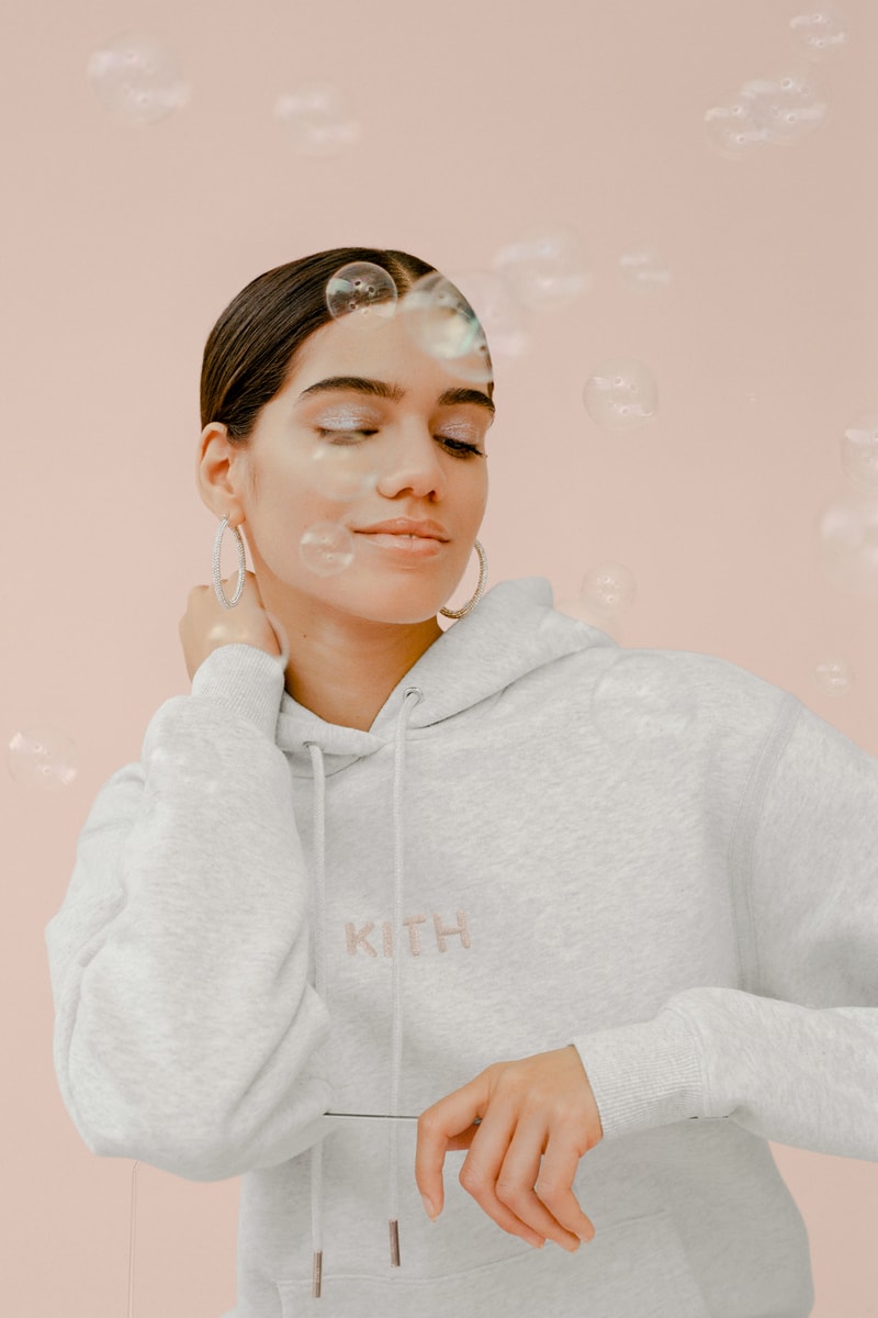 kith Women Glitter Hoodie Heather Grey