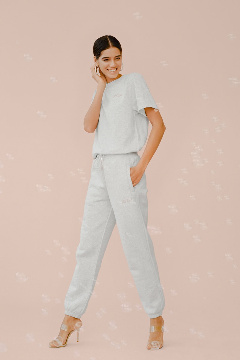 kith Women Glitter Shirt Sweatpants Heather Grey
