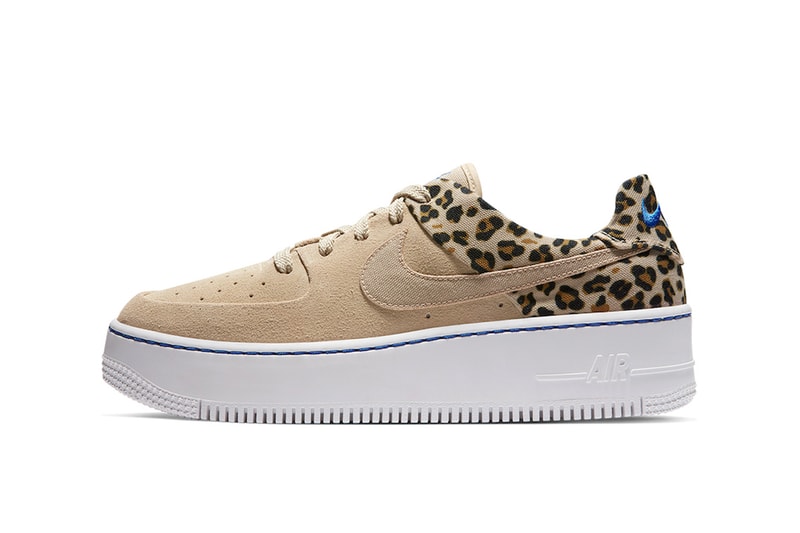 Nike Air Force 1 Sage Low Premium Desert Ore Electric Blue Leopard Print