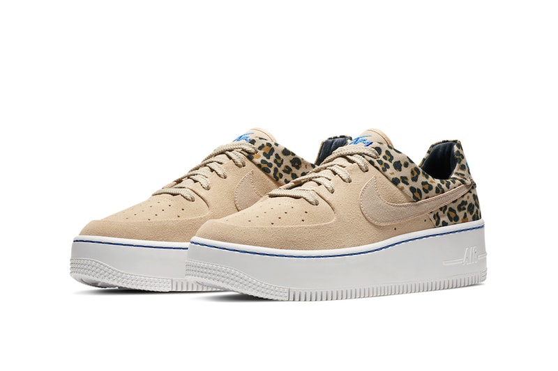 Nike Air Force 1 Sage Low Premium Desert Ore Electric Blue Leopard Print