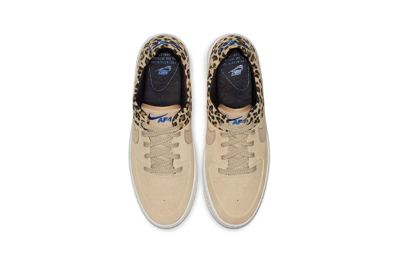 Nike Air Force 1 Sage Low Premium Desert Ore Electric Blue Leopard Print