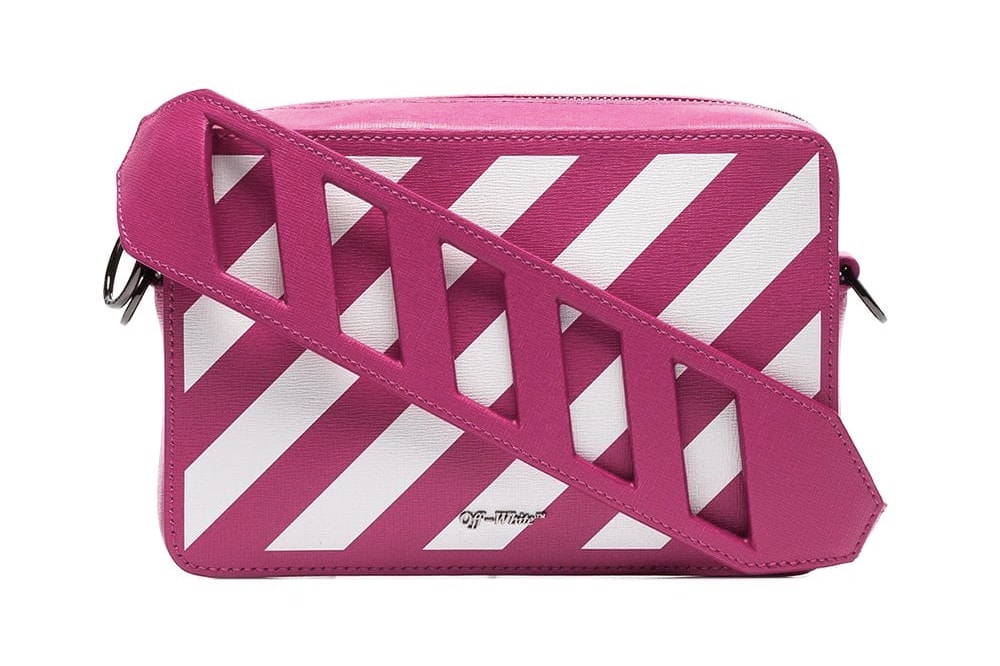 Off-White™ Pink & White Diagonal Stripe Bag | Hypebae display picture 1