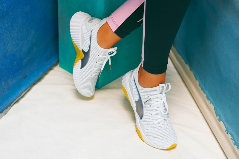 Selena Gomez PUMA DEFY TZ Campaign White Blazing Yellow
