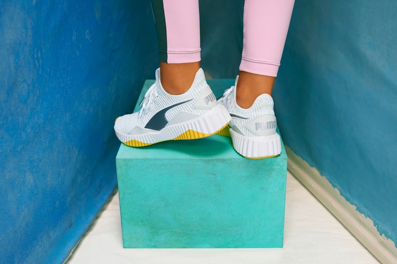 Selena Gomez PUMA DEFY TZ Campaign White Blazing Yellow