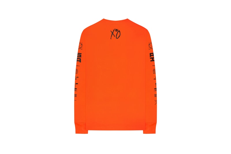 The Weeknd Asia Tour Merch Collection Long Sleeved Shirt Orange