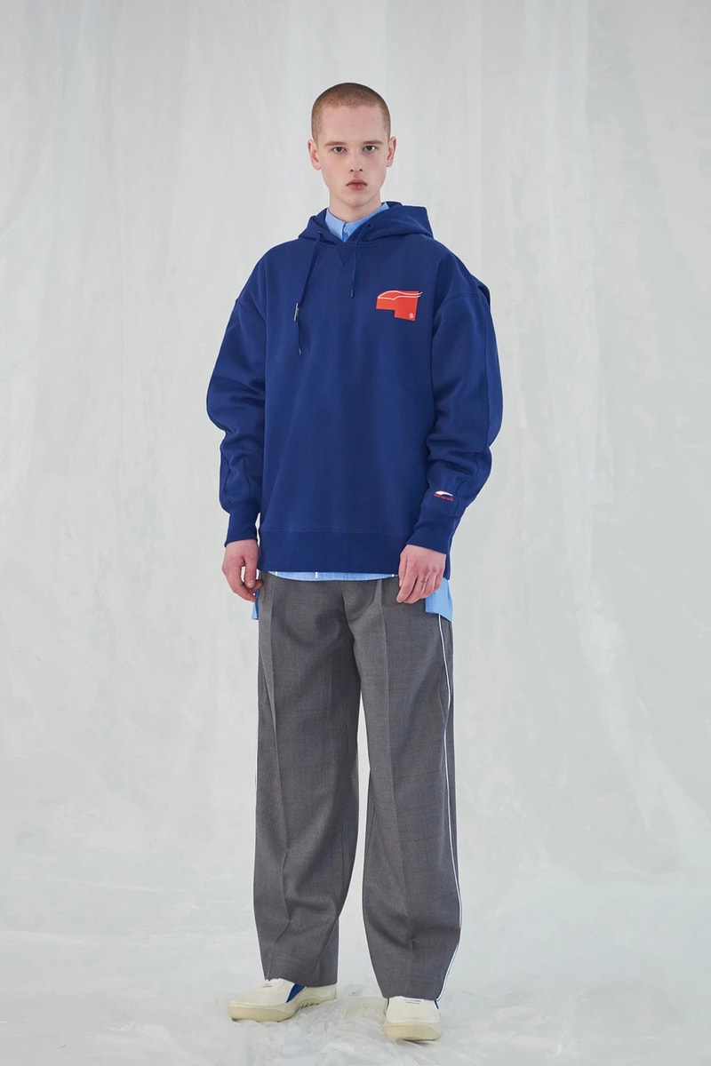 Ader Error x PUMA Spring Summer 2019 Lookbook Hoodie Blue Pants Grey