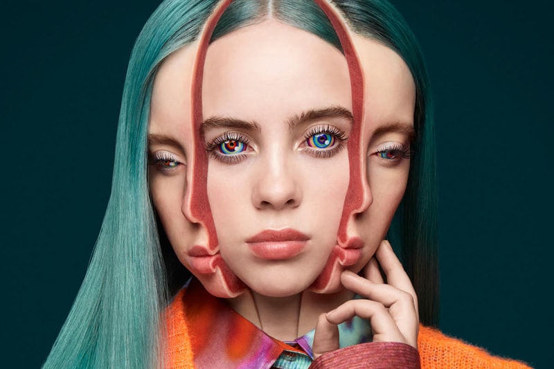 Billie Eilish on the Cover of Garage Magazine Takashi Murakami Art Split Portrait 