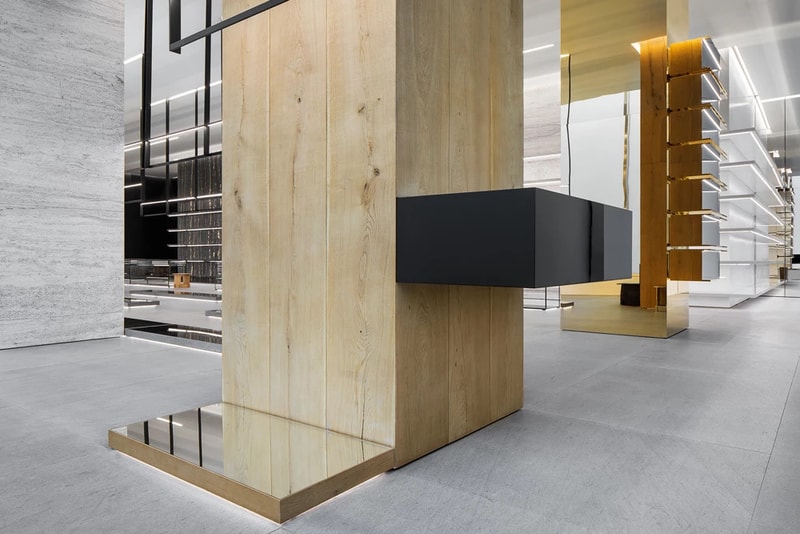 CELINE New York City Flagship Store Wall Brown Tile Silver