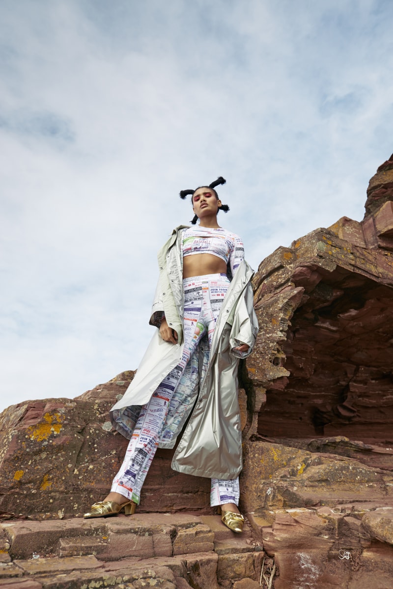 Daily Paper Spring Summer 2019 Campaign Jacket Silver Top Pants White