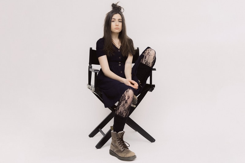 Dodie Dress Navy Boots Brown Tights Black