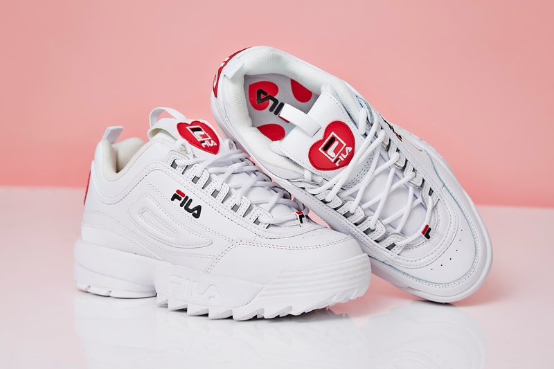 FILA Disruptor Heart Valentine's Day Sneakers Trainers OFFICE