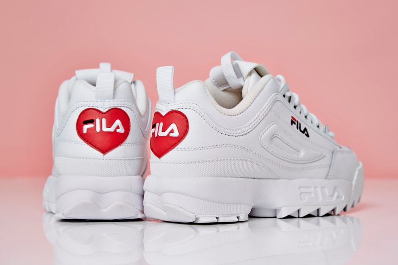 FILA Disruptor Heart Valentine's Day Sneakers Trainers OFFICE
