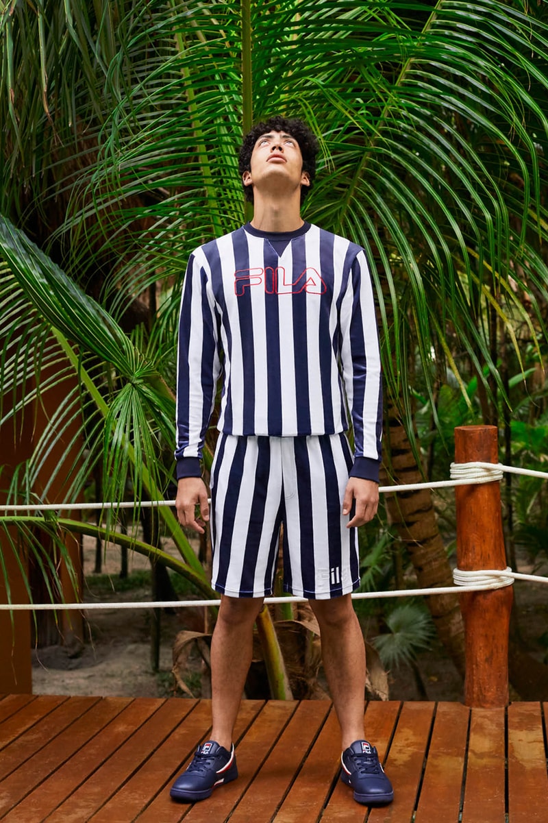 FILA Spring Summer 2019 Collection Lookbook Sweatshirt Shorts Navy White