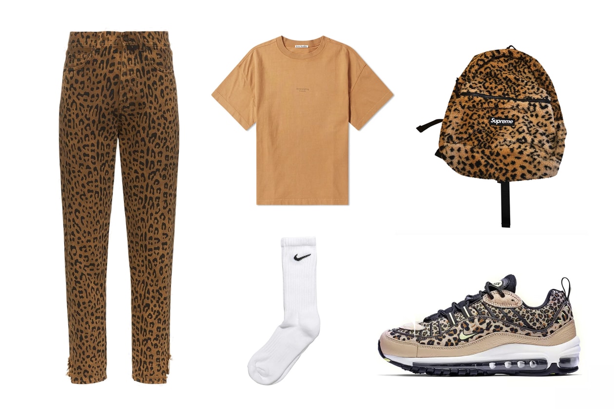 How To Wear Leopard Print: Nike, Supreme and more Nude Look Outfit Inspiration Styling Sneaker Fashion Ideas Streetwear Look