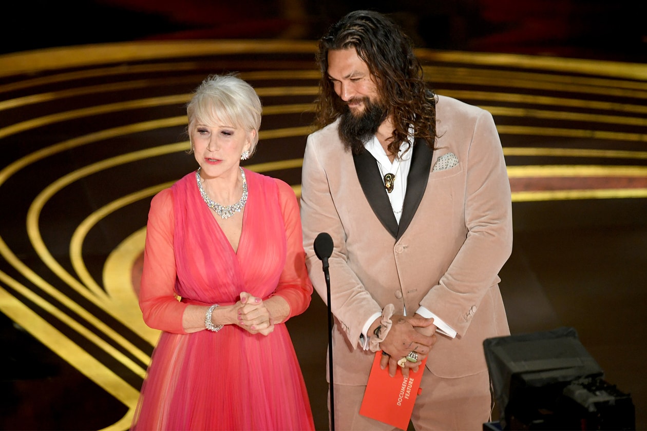 jason momoa pink fendi scrunchie hair accessories aquaman oscars academy awards