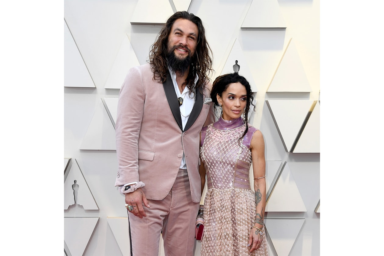 jason momoa pink fendi scrunchie hair accessories aquaman oscars academy awards