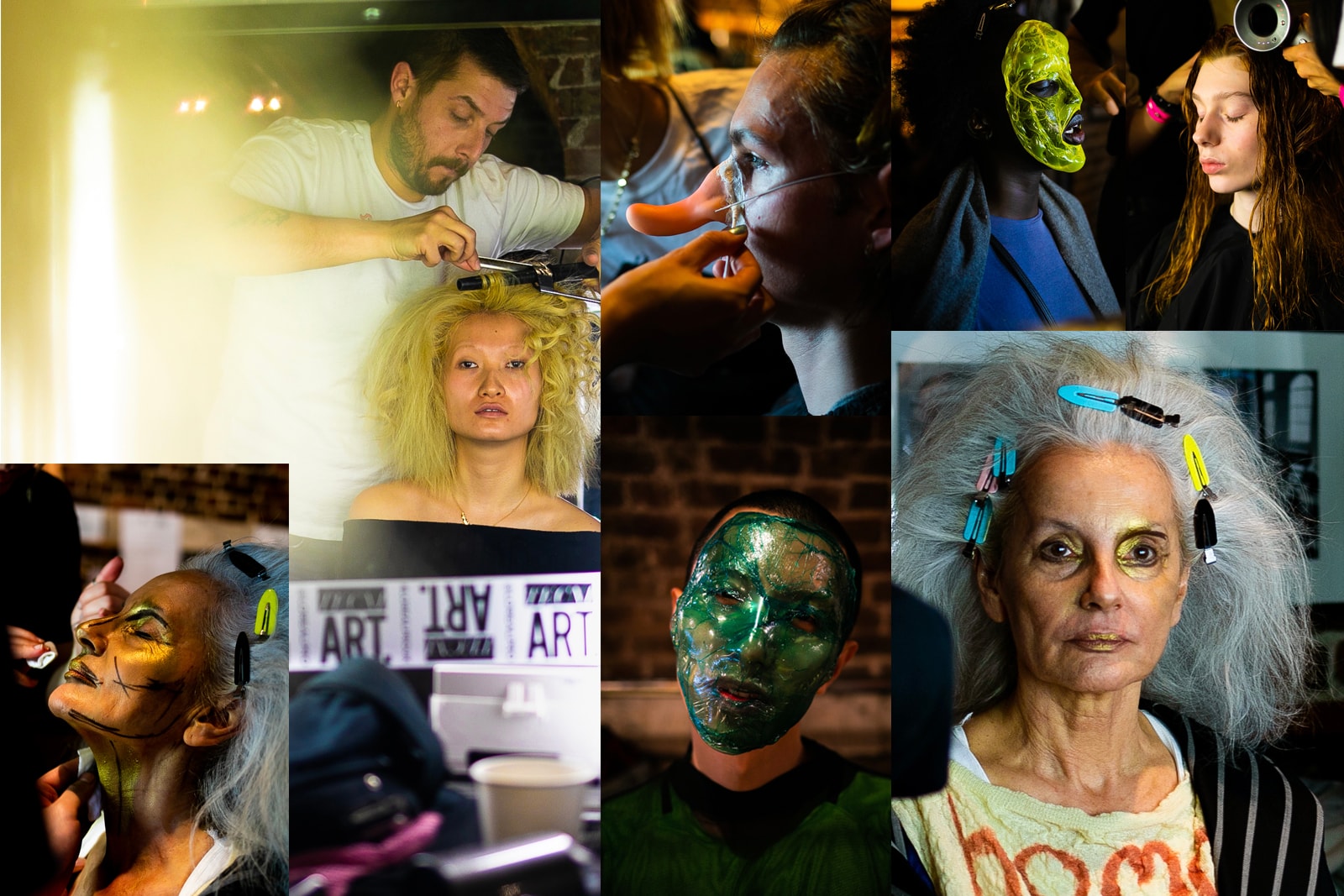 Ashley Williams London Fashion Week Backstage Fw19 Fall Winter 2019 Yellow Cat Sweater Purple Bows