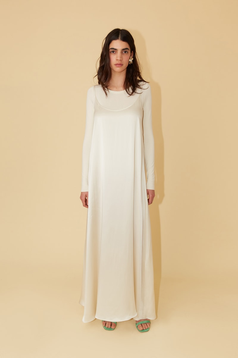 Mansur Gavriel Spring Summer 2019 Lookbook Slip Dress Shirt White