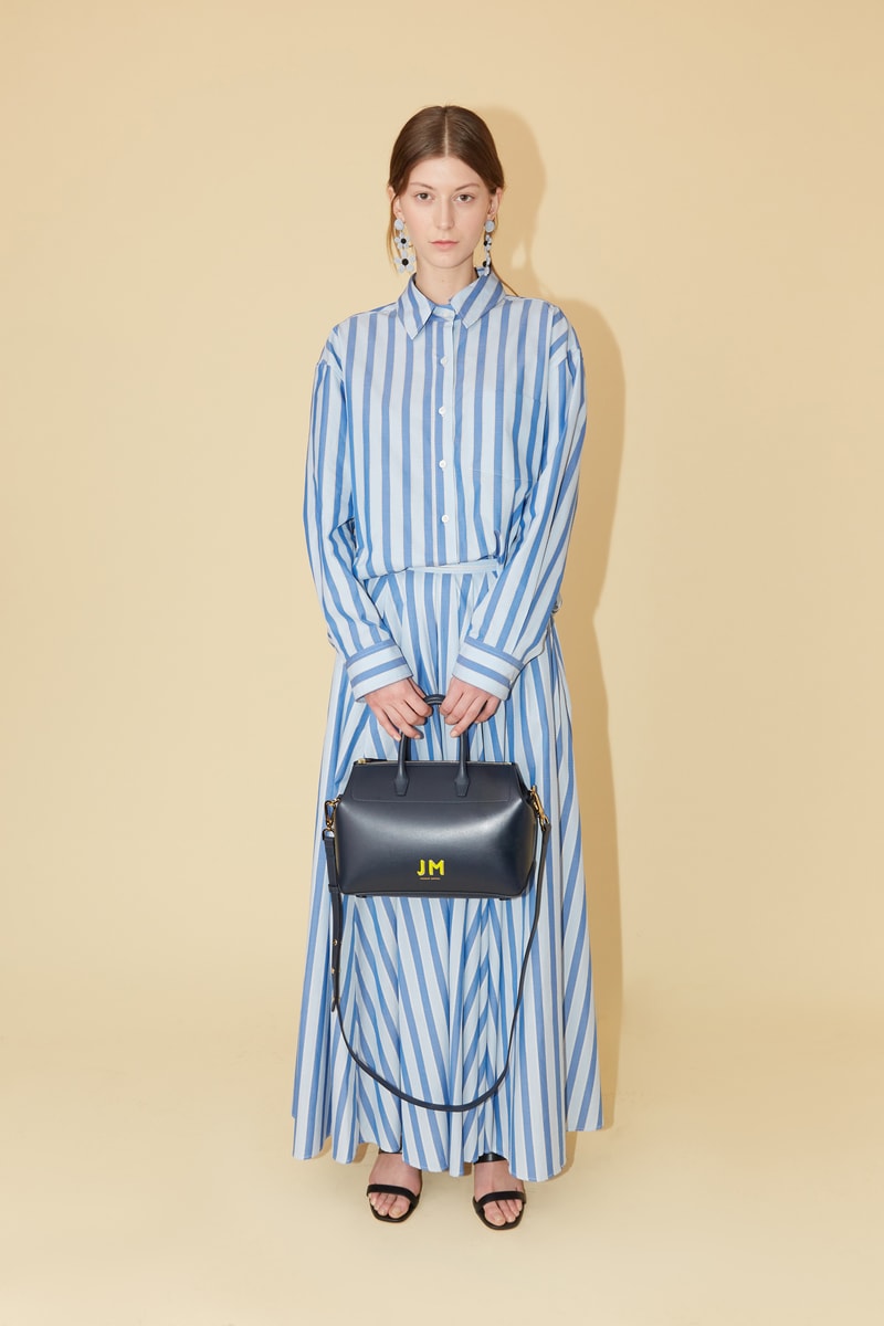 Mansur Gavriel Spring Summer 2019 Lookbook Dress Blue Handbag Black