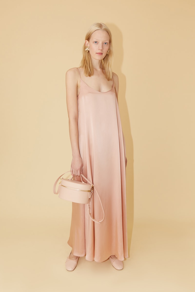 Mansur Gavriel Spring Summer 2019 Lookbook Slip Dress Tan Bag Cream