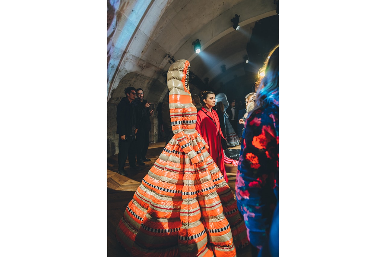 Moncler Genius Milan Fashion Week Presentation February 20 2019 Dog Puffer Jacket Pink White 
