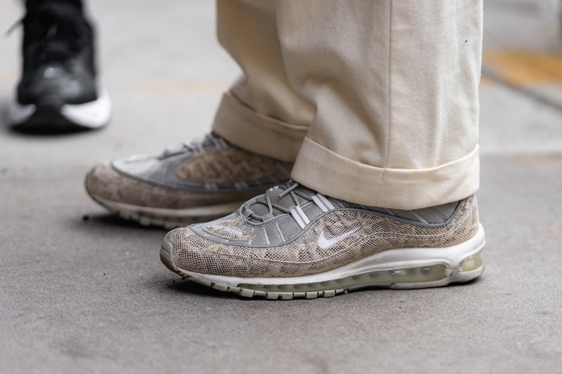 New York Fashion Week Fall Winter 2019 Street Style Snaps Nike Air Max 98 Tan Snakeskin White