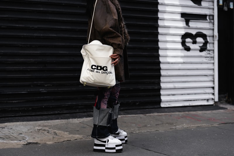 New York Fashion Week Fall Winter 2019 Street Style Snaps COMME DES GARCON x Nike Cortez White