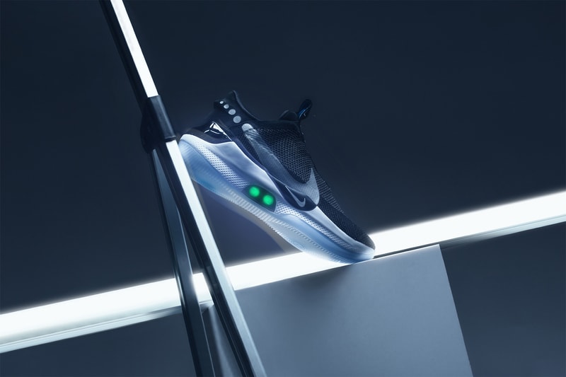 nike self lacing adapt bb reflective silver photo blue basketball shoe sneaker technology