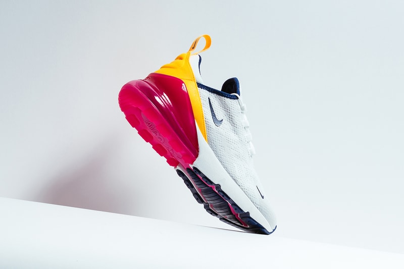 Nike Air Max 270 Summit White Midnight Navy Laser Fuchsia