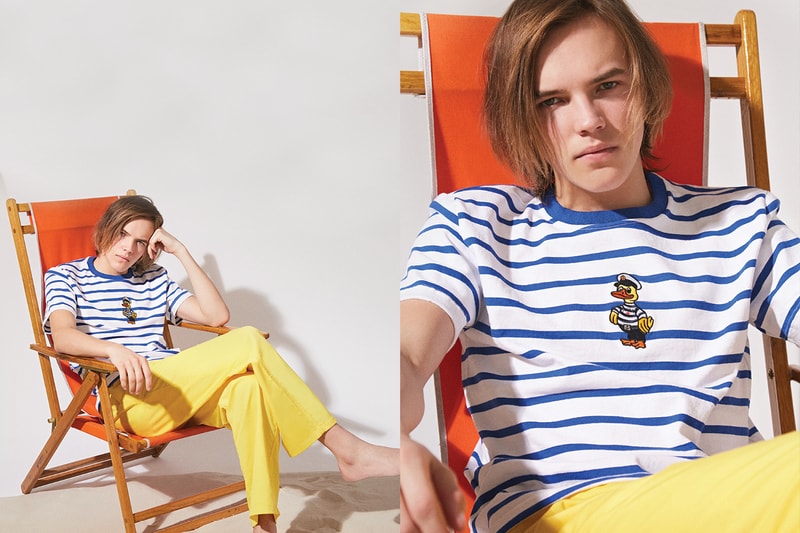 NOAH Spring Summer 2019 Lookbook Top White Blue Pants Yellow