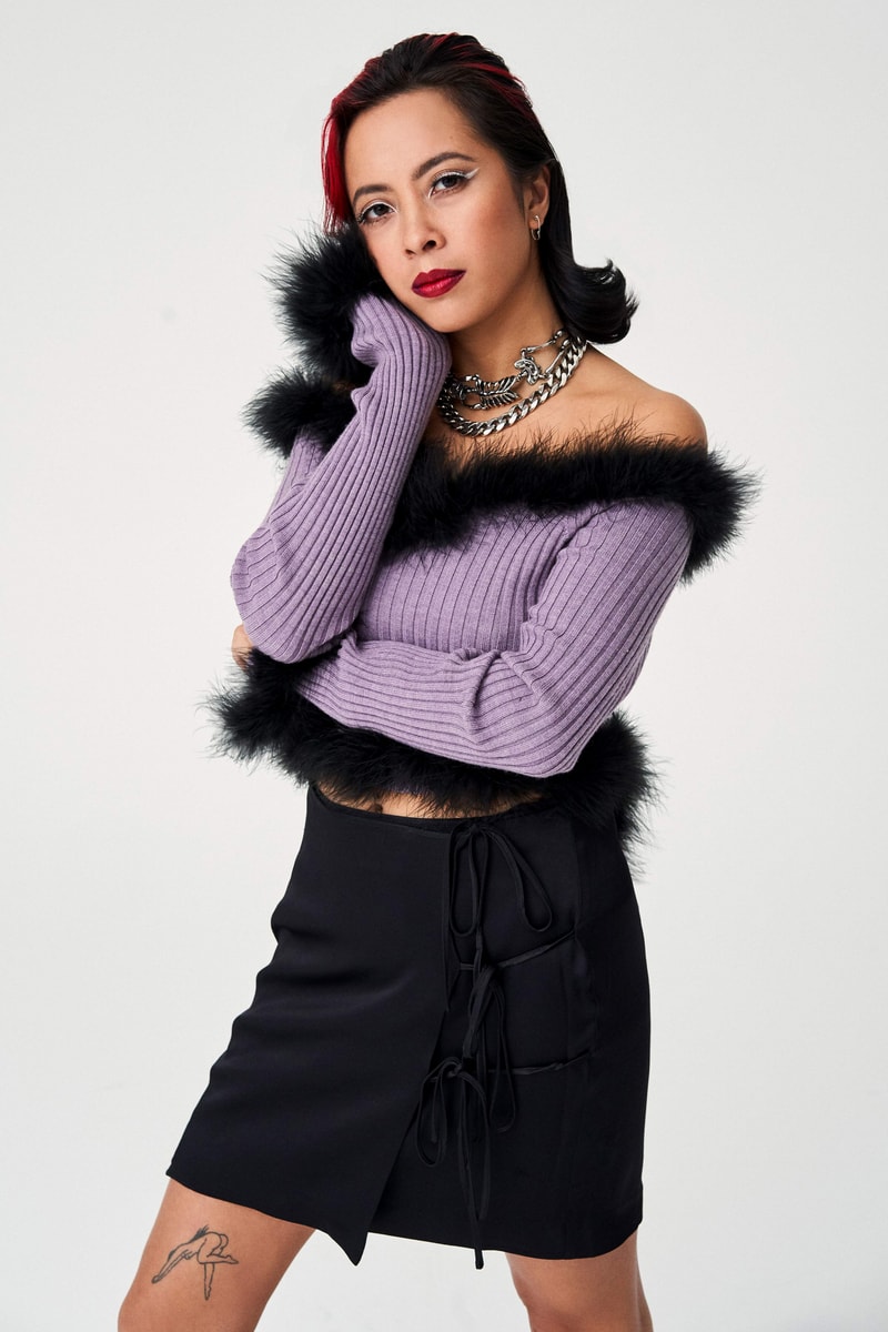 Opening Ceremony Fall Winter 2019 Lookbook Angela Dimayuga Top Purple Black