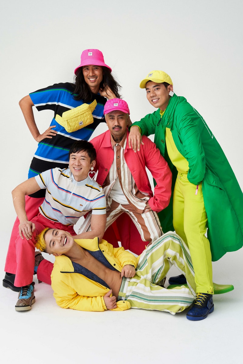 Opening Ceremony Fall Winter 2019 Lookbook Nicholas Andersen Karlo Bueno Bello Stevie Huynh Paul Tran Pedro Vidallon BUBBLE T Shirts Blue White Yellow Pants Green Pink Striped