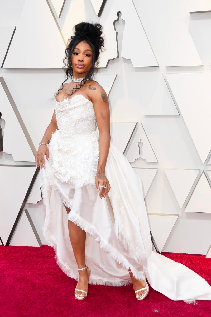 sza oscars 2019 91st Academy Awards Red Carpet white dress