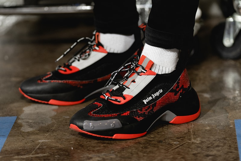 Palm Angels Fall Winter 2019 FW19 NYFW New York Fashion Week Runway Show Backstage Black Red Sneakers