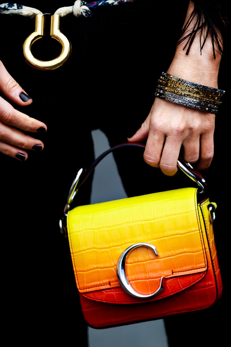 Paris Fashion Week Street Style Fall Winter 2019 Chloe Bag Yellow Red