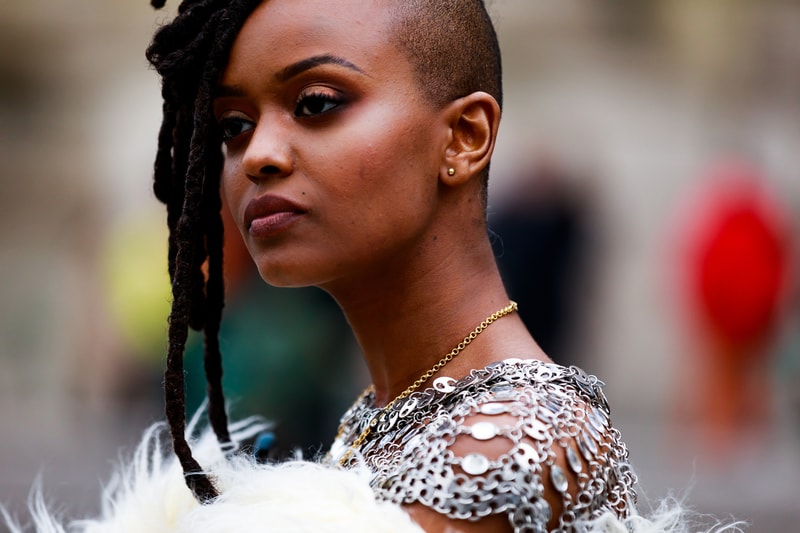 Paris Fashion Week Street Style Fall Winter 2019 Kelela Top Silver White