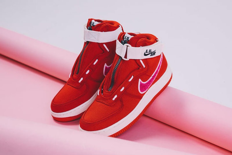 Emotionally Unavailable Nike Air Force 1 High Red Pink Valentines Day 