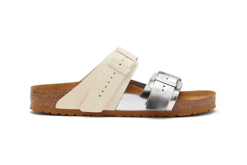 Rick Owens Birkenstock Arizona Sandals Metallic Silver Black Cream