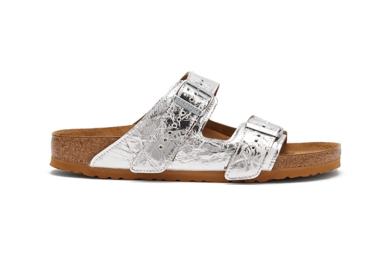 Rick Owens Birkenstock Arizona Sandals Metallic Silver Black Cream