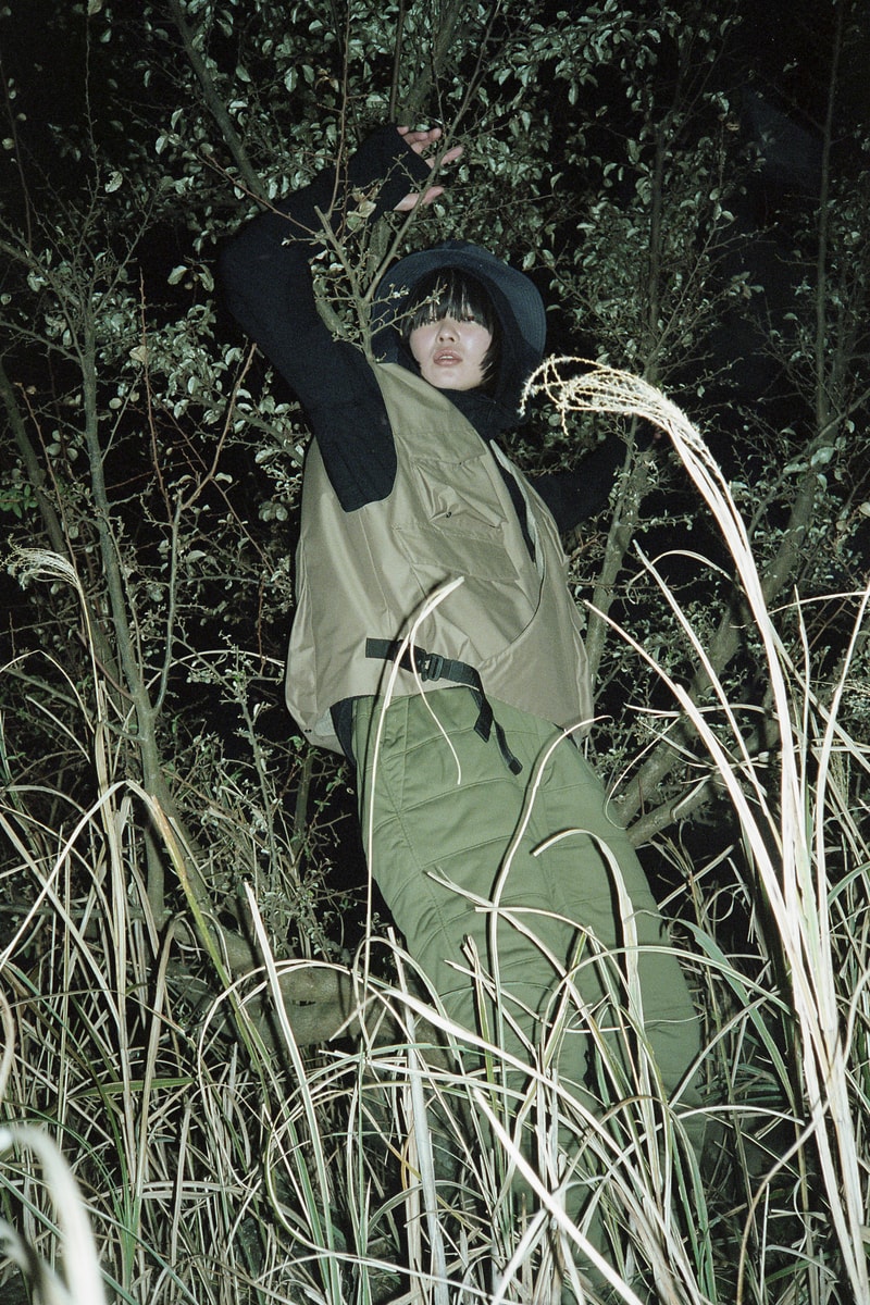 Snow Peak Fall Winter 2019 Collection Lookbook Vest Green Shirt Bucket Hat Black