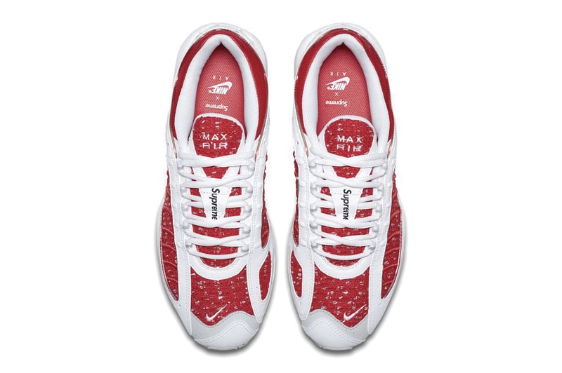 Supreme x Nike Air Max Tailwind 4 Release Info Sneaker Shoe Collaboration Swoosh Logo Branding Black Blue Red White Drop Date Teaser Official Images