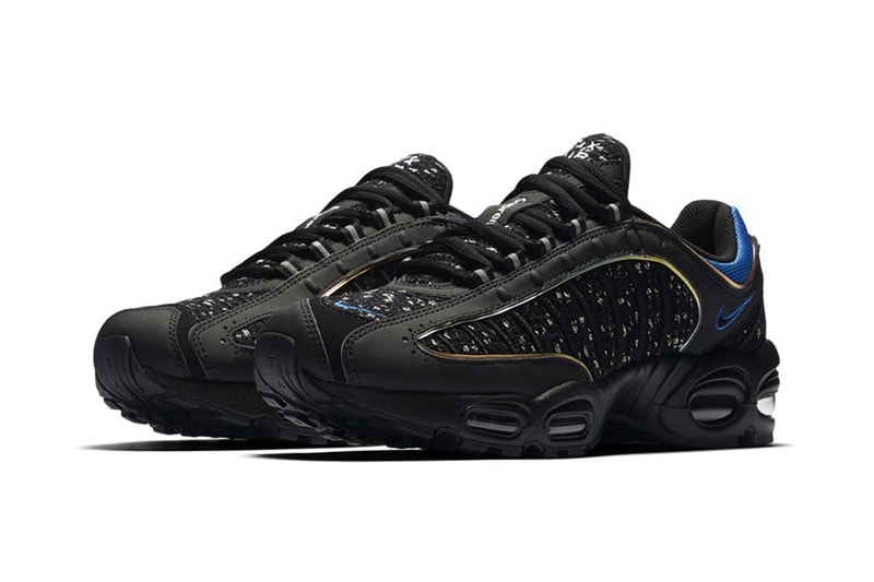 Supreme x Nike Air Max Tailwind 4 Release Info Sneaker Shoe Collaboration Swoosh Logo Branding Black Blue Red White Drop Date Teaser Official Images