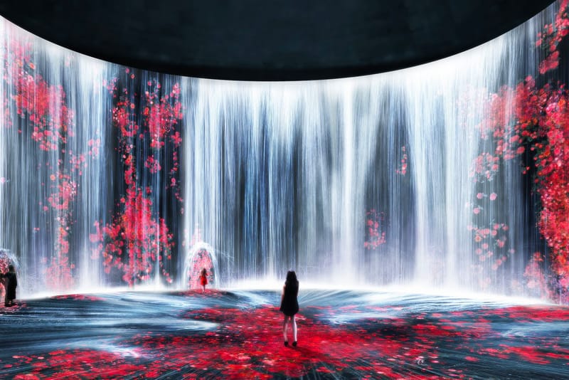 teamLab Teases a Digital Waterfall Installation You Can Walk Into