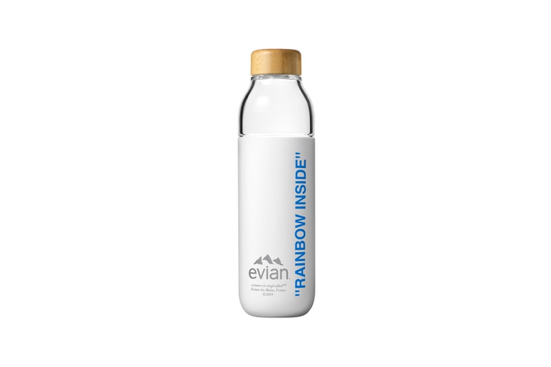 Evian by Virgil Abloh One Drop Can Make a Rainbow Capsule Collection Soma Water Bottle Light Blue