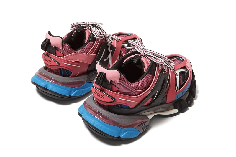 Balenciaga Track Sneaker in Pink and Blue Chunky Shoe Luxury Where to Buy Matchesfashion Sole