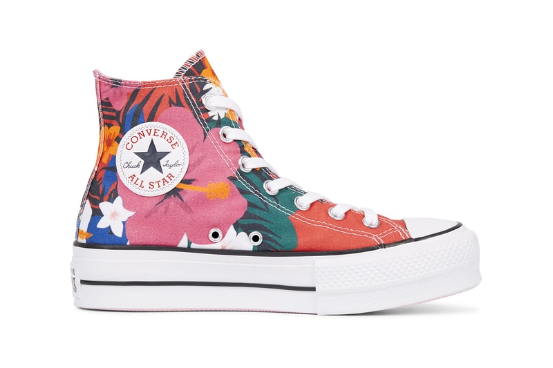 Converse Chuck Taylor All Star Lift Floral Platform Sneakers High Top Low Top Tropical Floral Print