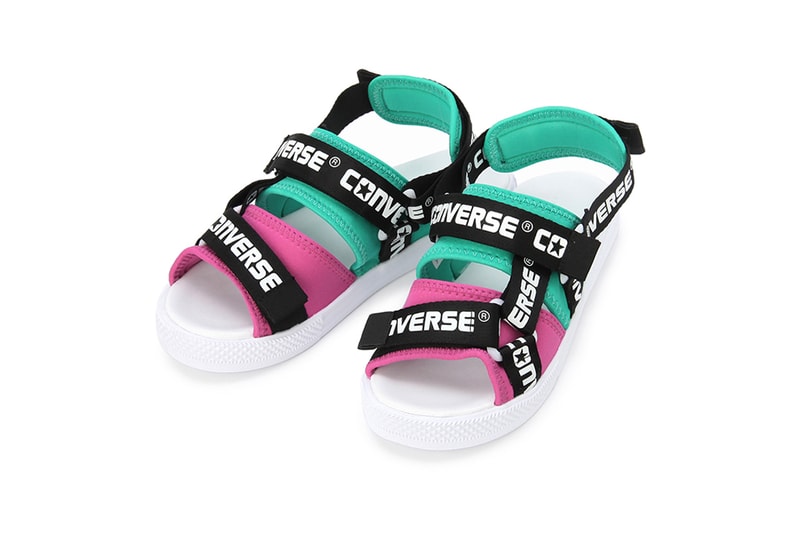 Converse Sandal Logotape Green Pink White