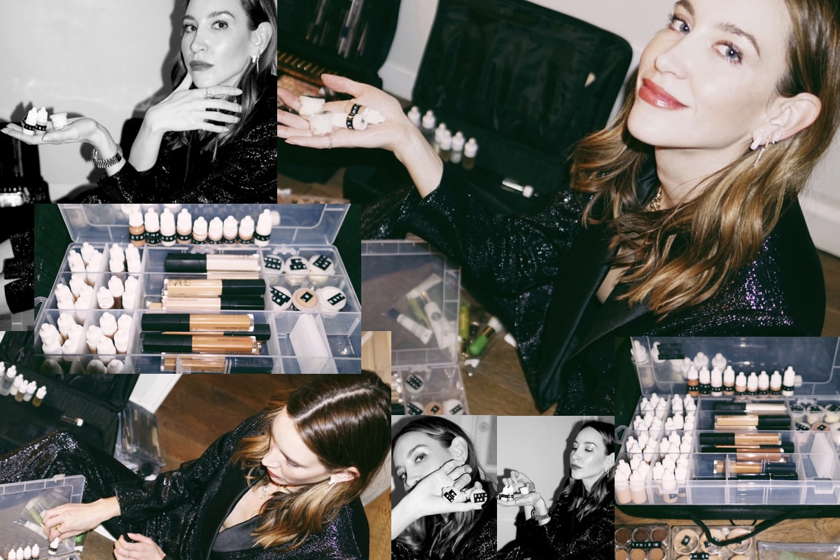 Nikki DeRoest Paris Fashion Week FW19 Fall Winter 2019 Celebrity Makeup Artist Dior Collage Beauty Products Backstage Palettes Pink Red